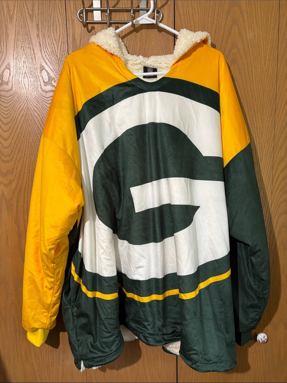 NFL Green Bay Packers Green, Gold & White Pullover Reversible Hoodeez